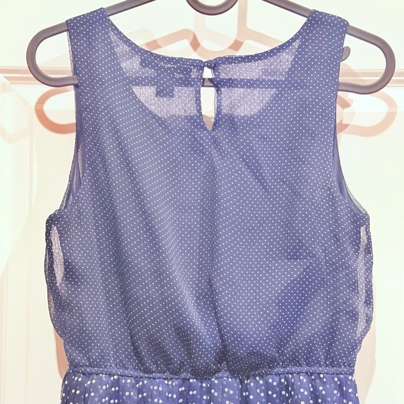 ⭐ Forever 21 Navy Polka Dot Dress – Size Small ⭐ - Picture 3 of 5